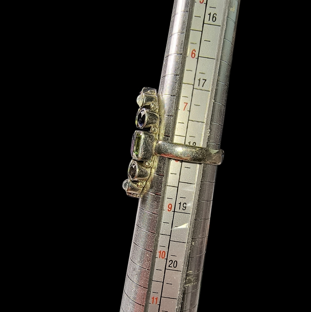 Nicky Butler Multi Gemstone & Sterling Silver Elongated Statement Ring - Picture 7 of 12